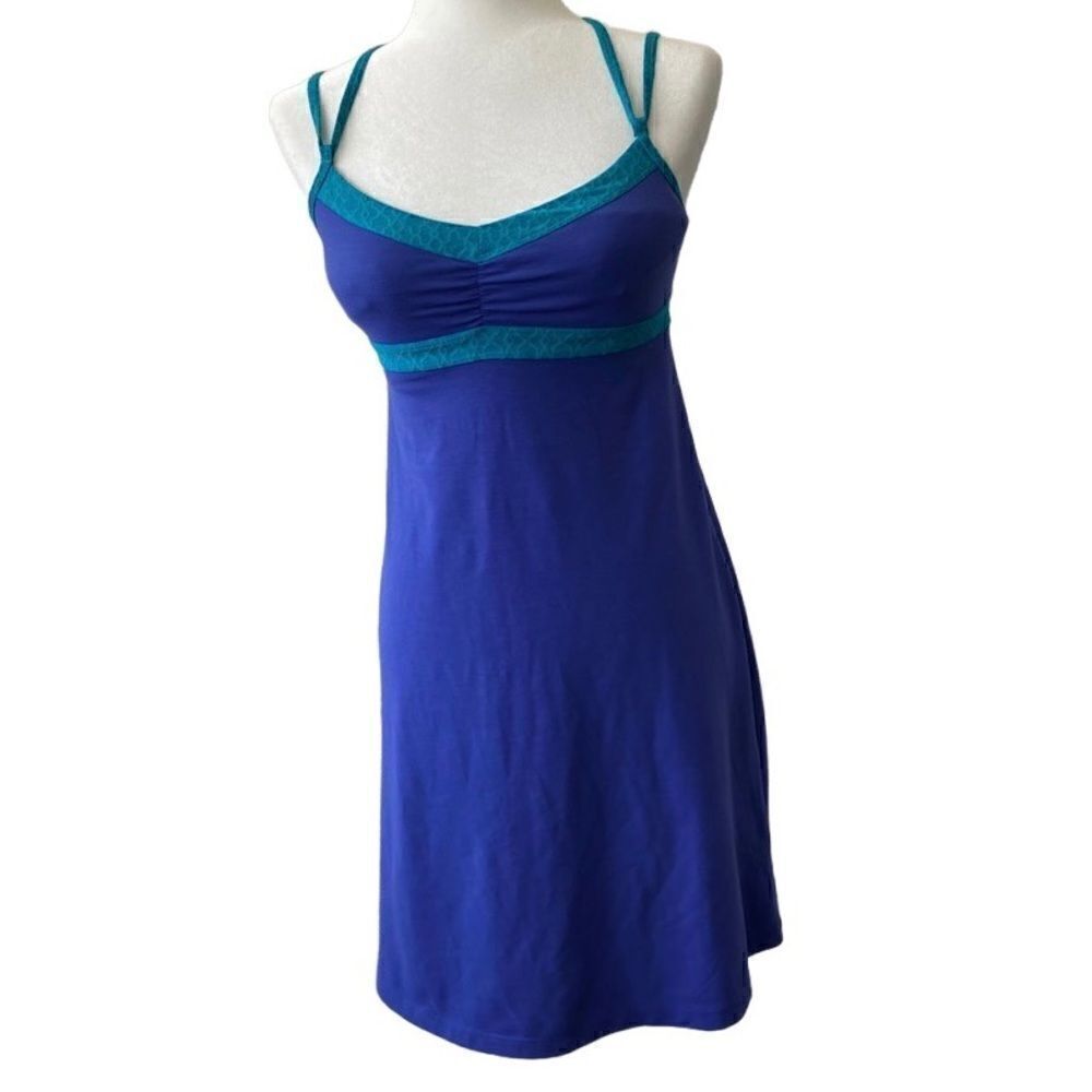 prAna Breathe Purple Strappy Dress Padded Recycled Poly SZ XS